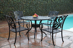 Perris 5 Piece G Round Dining Set (Perris 5G)