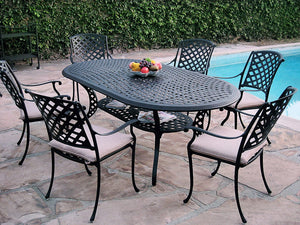 Kawaii 7 Piece Oval Dining Set B (KL208110T)