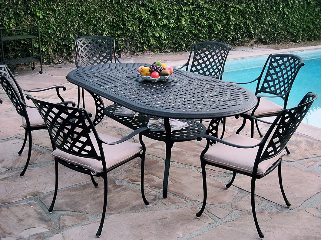 Kawaii 7 Piece Oval Dining Set B (KL208110T)