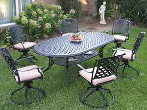 Kawaii 7 Piece Oval Dining Set B (KL208110T)