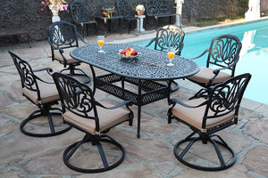 Elisabeth 7 Piece Oval Dining Set B (SH257)